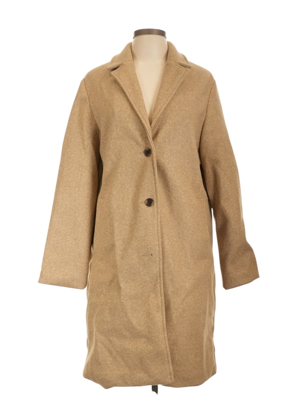 Old Navy Relaxed Car Coat Size Large Camel Tan Midi Office Workwear NWT